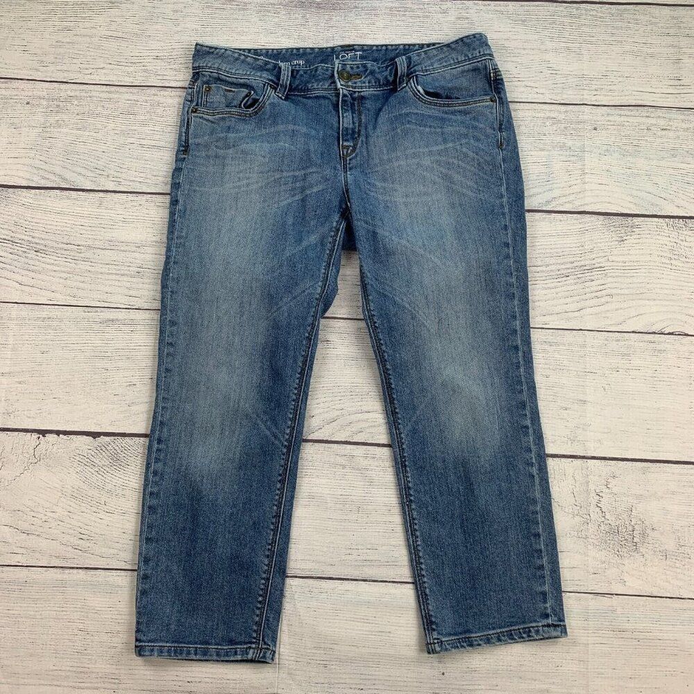 LOFT Jeans sz 29 8 Modern Crop Light Wash Inseam 23"